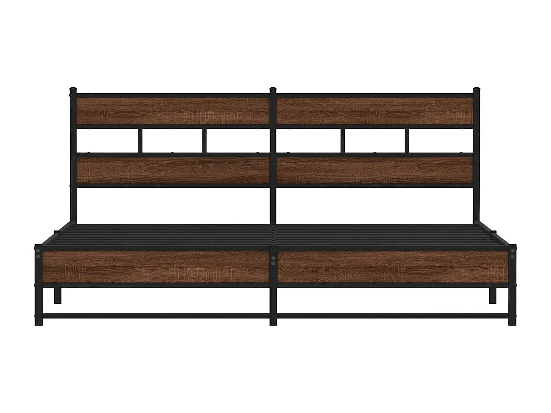 Giroletto senza Materaso in Metallo Rovere Marrone 183x213 cm