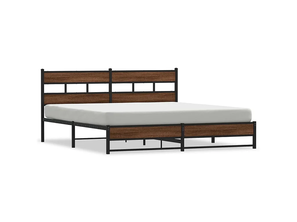 Giroletto senza Materaso in Metallo Rovere Marrone 183x213 cm