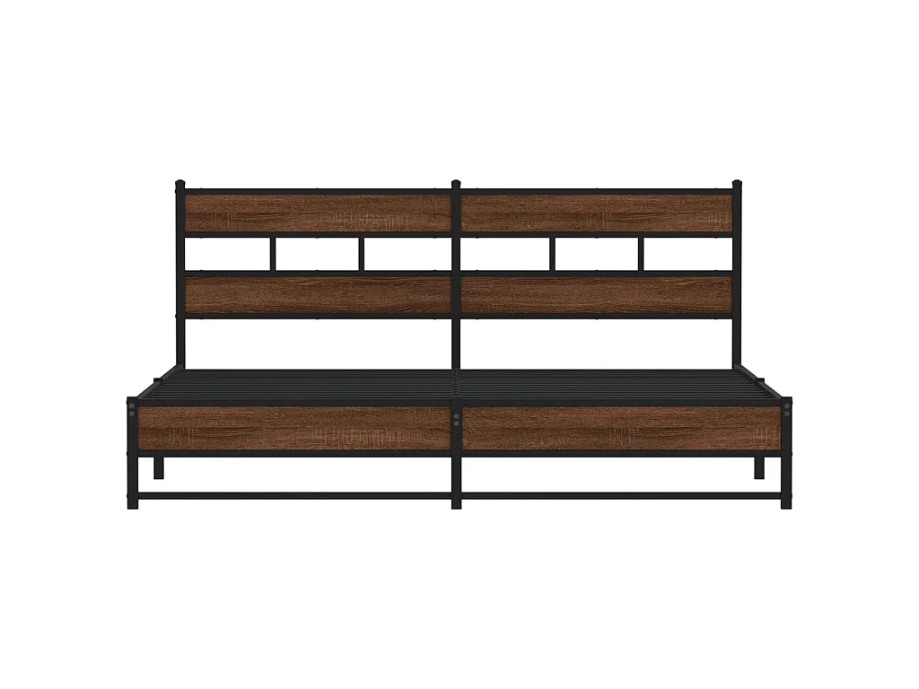 Giroletto senza Materaso in Metallo Rovere Marrone 183x213 cm