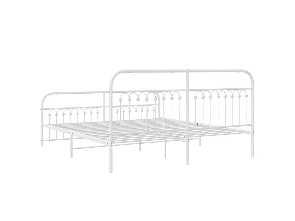 Estructura cama sin colchón con estribo metal blanco 183x213 cm