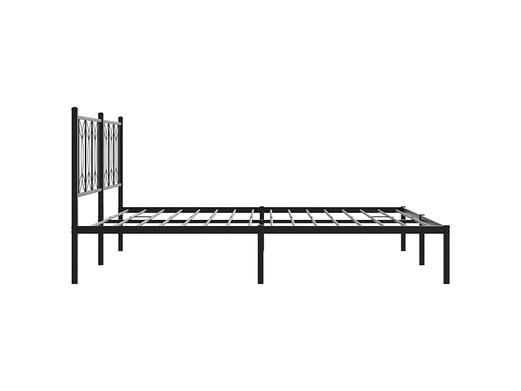 Bedframe met hoofdbord metaal zwart 183x213 cm
