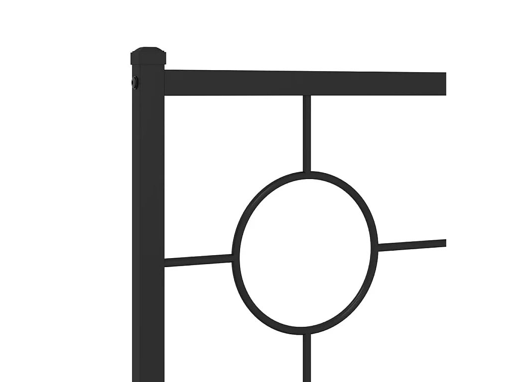 Cadre de lit métal sans matelas avec pied de lit noir 183x213cm