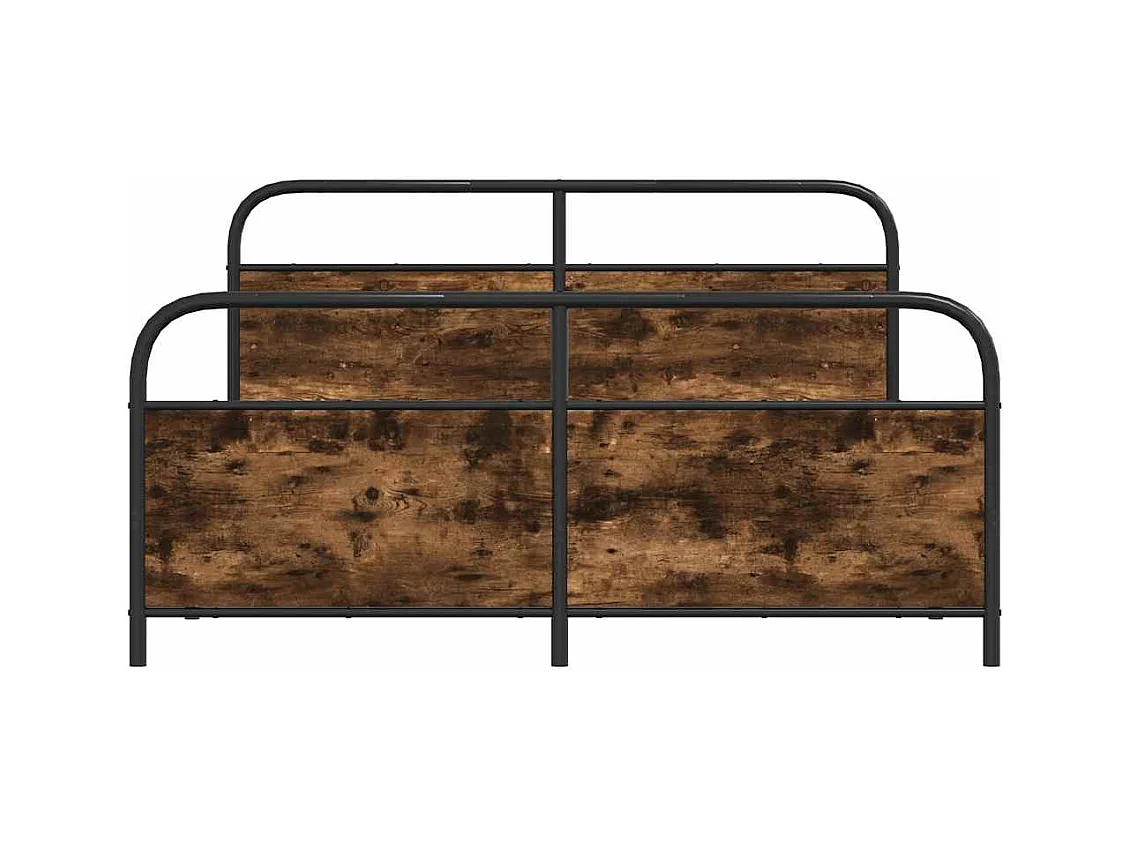 Cadre de lit en métal sans matelas chêne fumé 183x213 cm