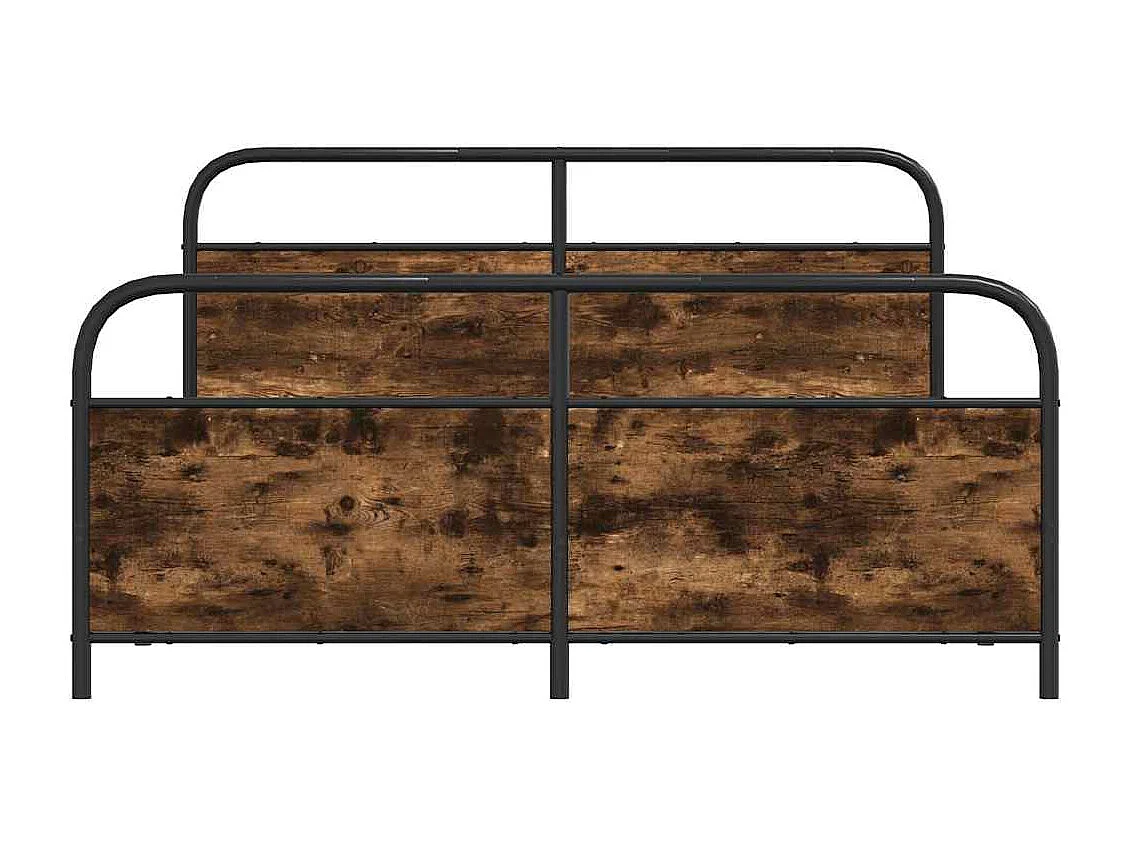 Cadre de lit en métal sans matelas chêne fumé 183x213 cm