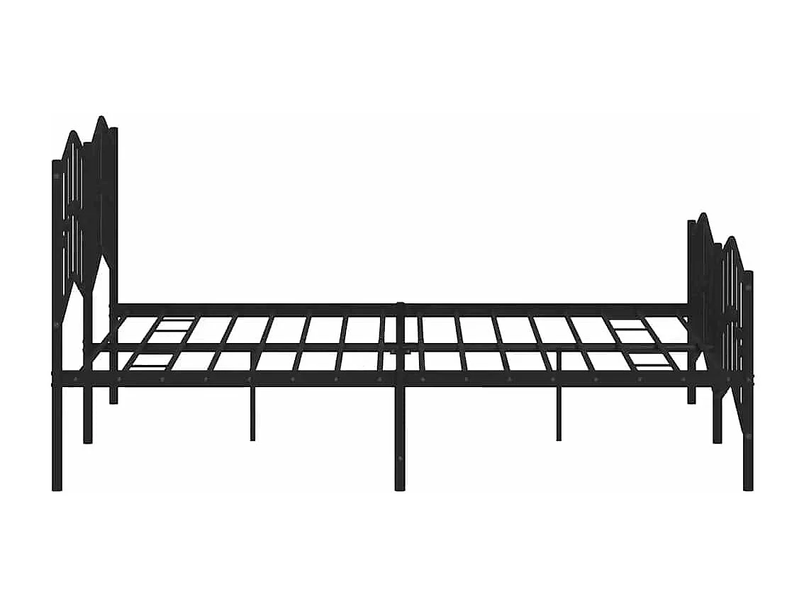 Cadre de lit métal sans matelas avec pied de lit noir 183x213cm