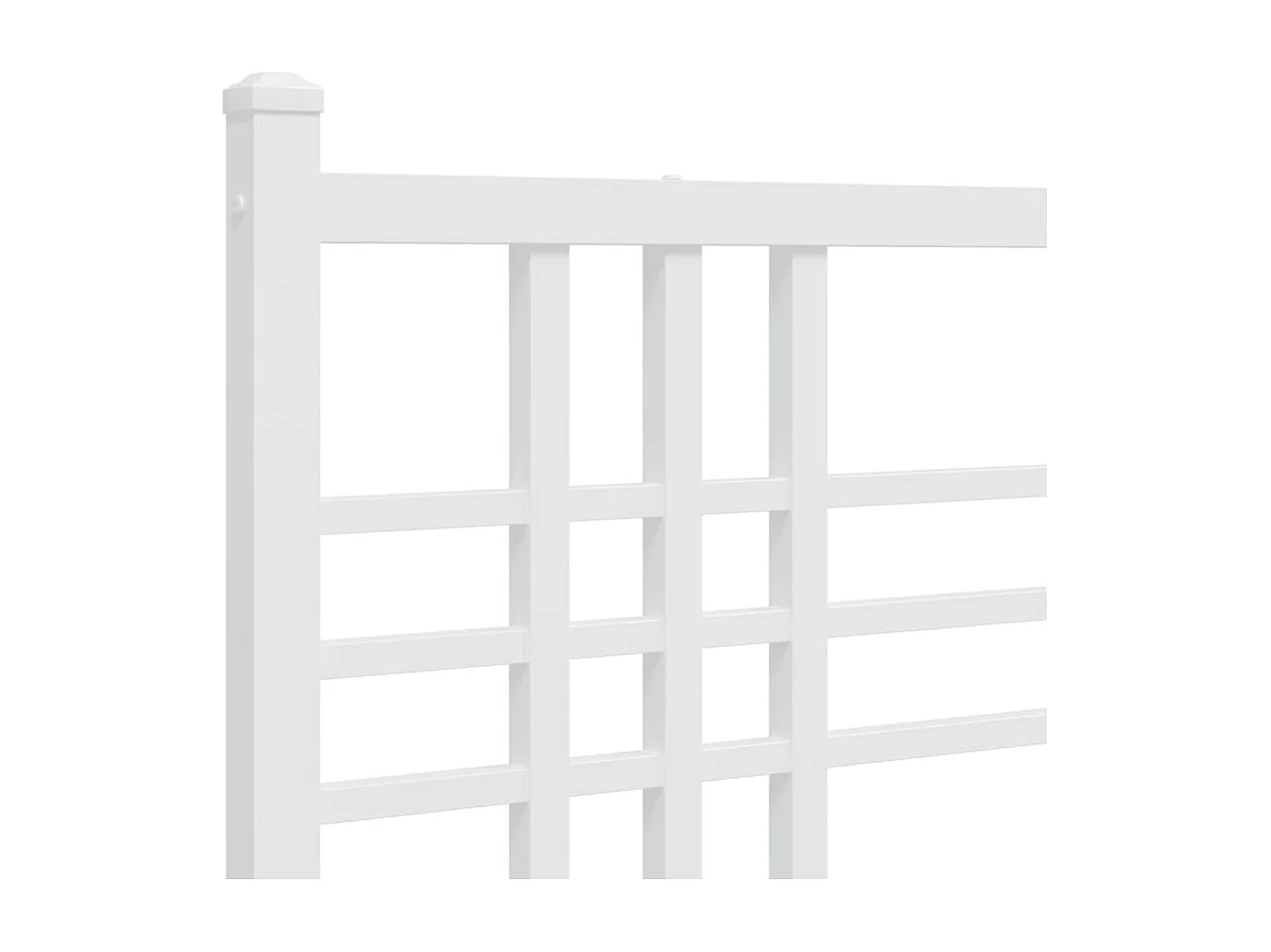 Cadre de lit métal sans matelas et pied de lit blanc 183x213 cm