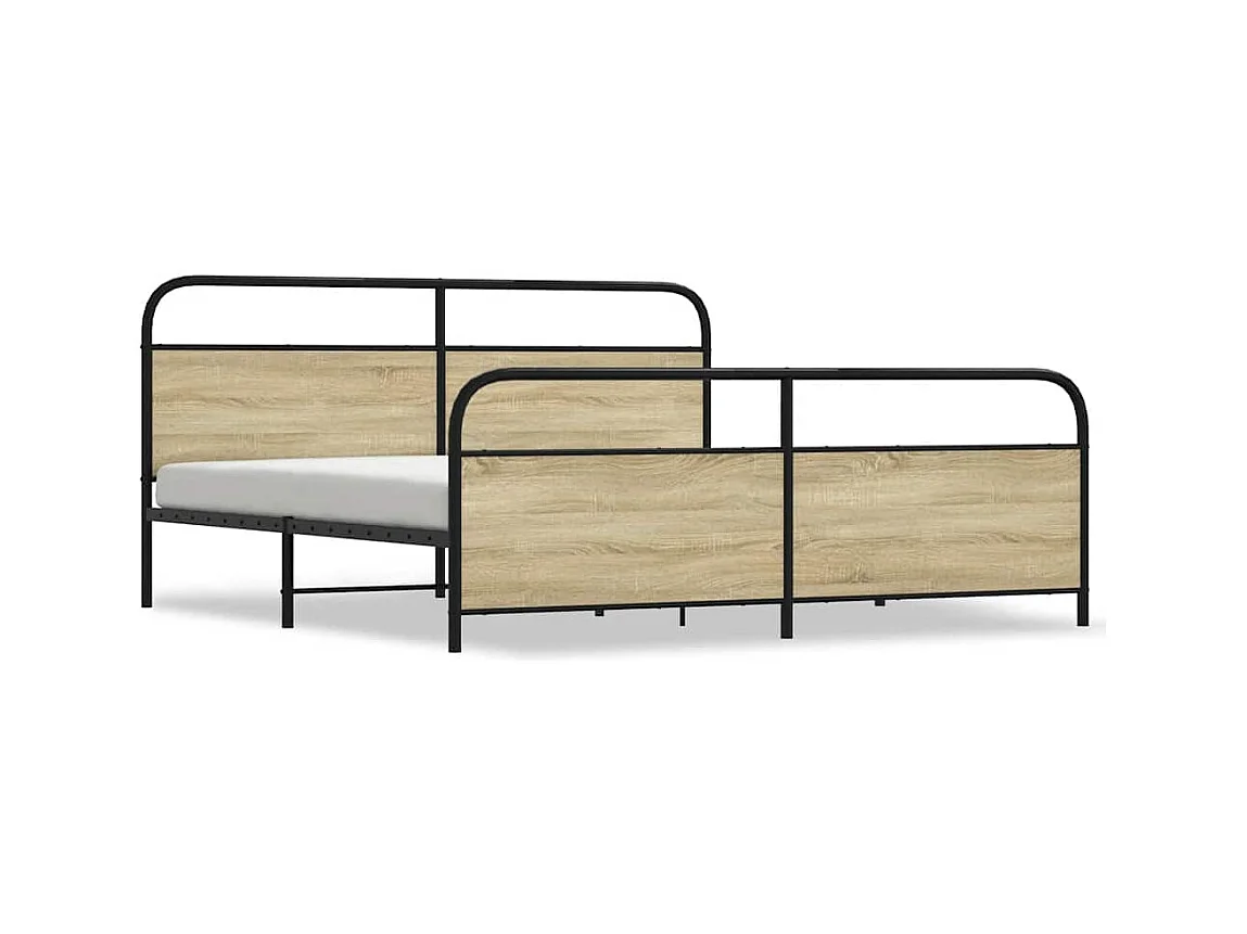 Bedframe zonder matras metaal sonoma eikenkleurig 183x213 cm