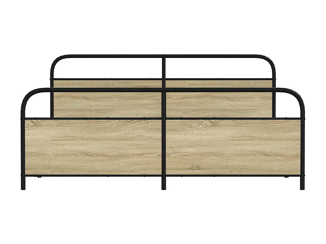 Cadre de lit en métal sans matelas chêne sonoma 183x213 cm