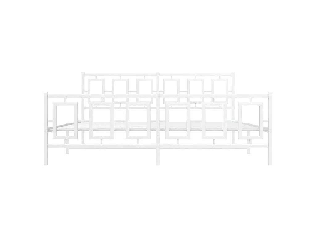 Bedframe met hoofd- en voeteneinde metaal wit 183x213 cm