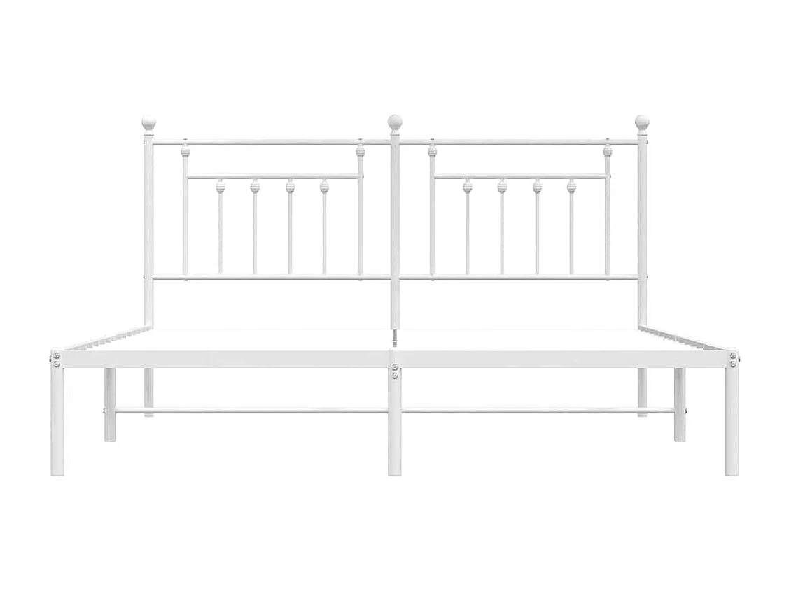 Bedframe met hoofdbord metaal wit 183x213 cm