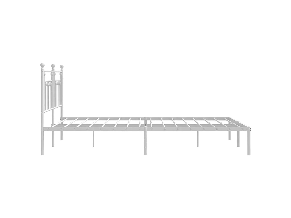Cadre de lit métal sans matelas et tête de lit blanc 183x213 cm