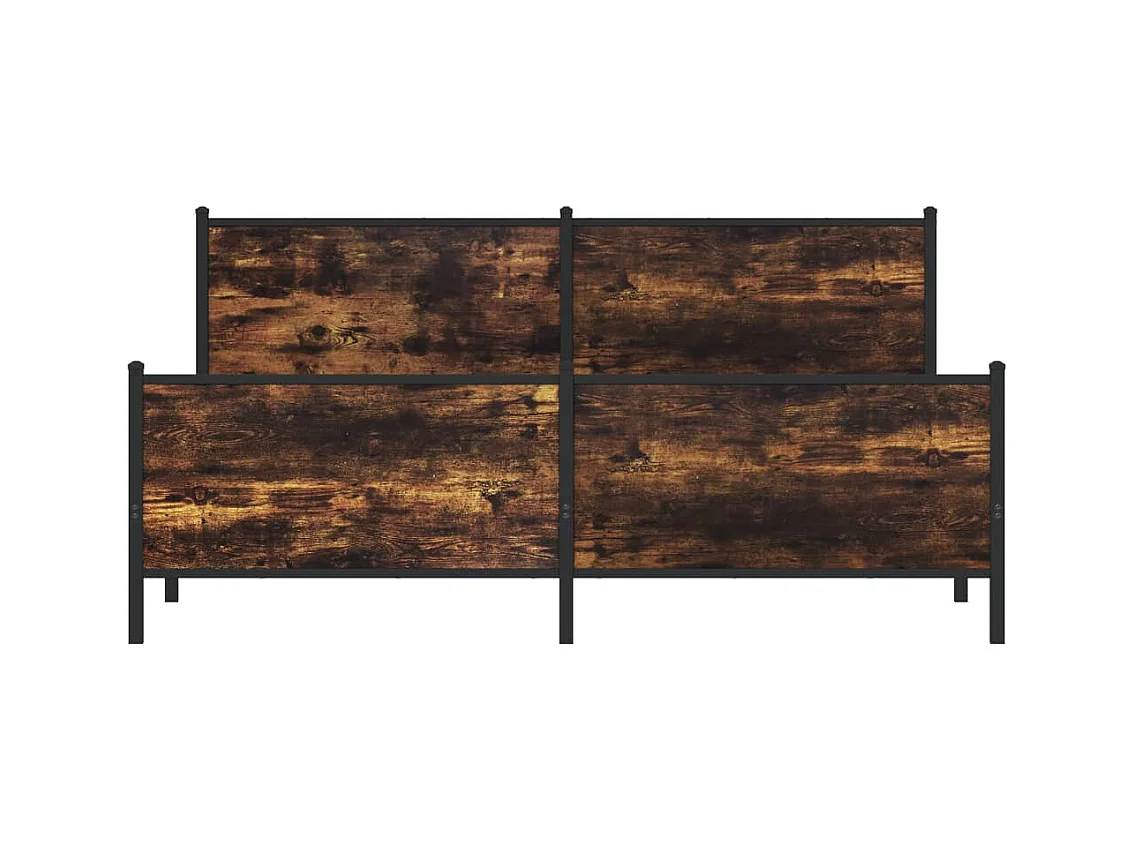 Cadre de lit en métal sans matelas chêne fumé 183x213 cm