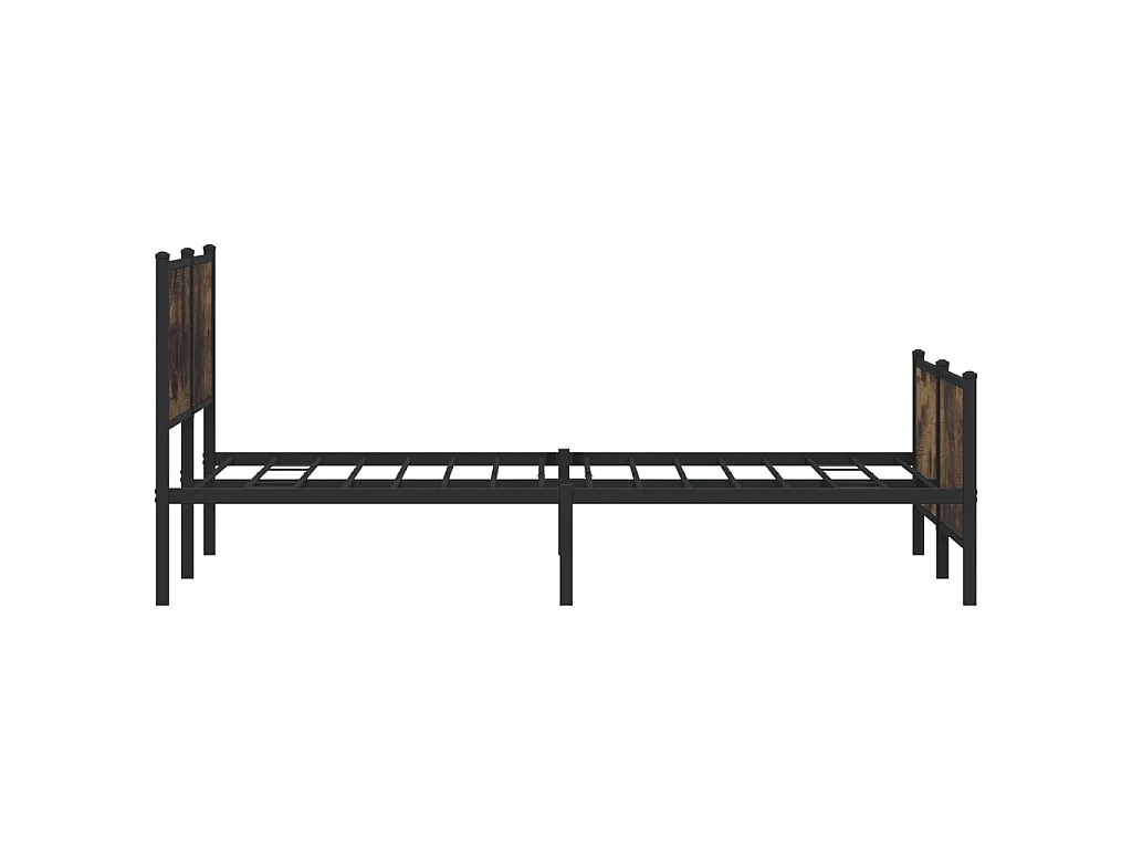 Estructura de cama sin colchón metal roble ahumado 183x213 cm