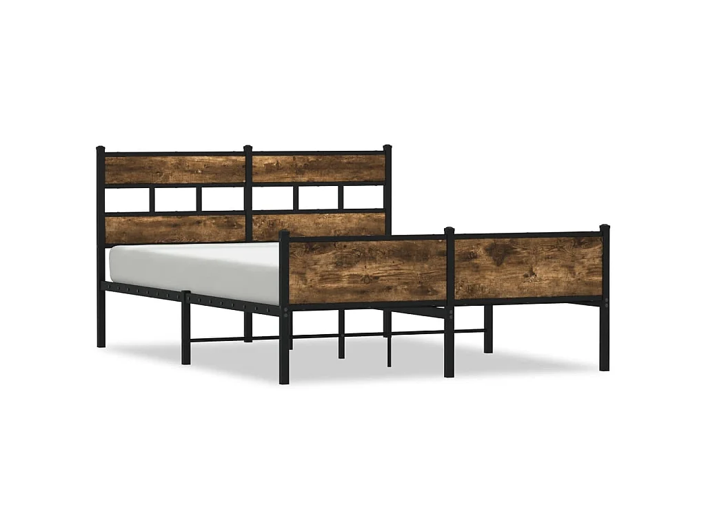 Estrutura cama s/ colchão derivados de madeira carvalho fumado