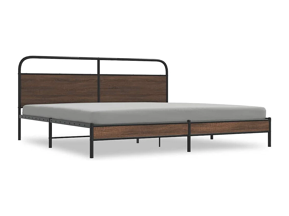 Cadre de lit en métal sans matelas chêne marron 183x213 cm