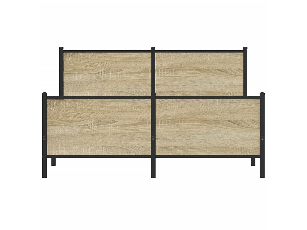 Cadre de lit en métal sans matelas chêne sonoma 137x190 cm