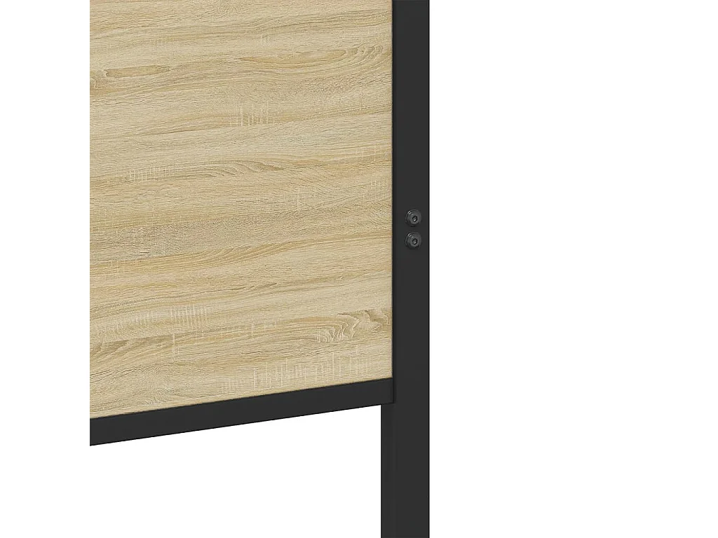 Cadre de lit en métal sans matelas chêne sonoma 137x190 cm