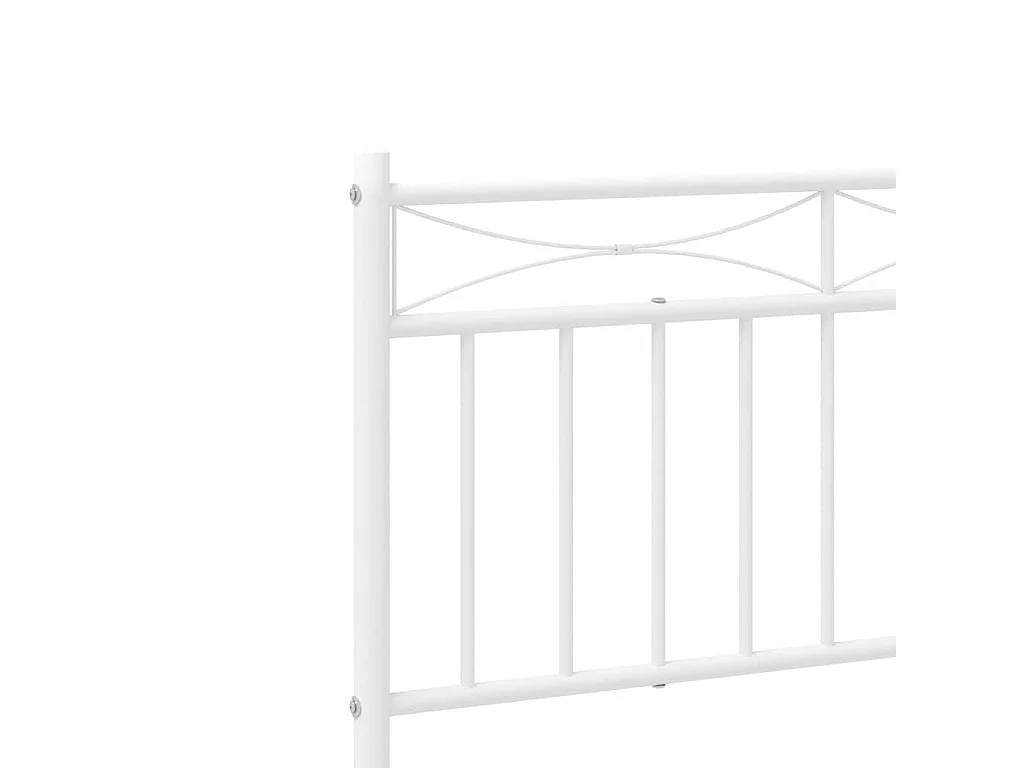 Cadre de lit métal sans matelas et pied de lit blanc 183x213 cm