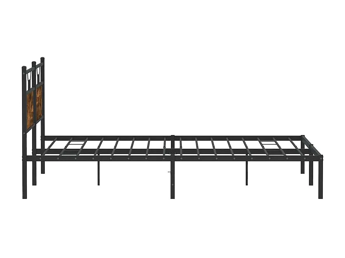 Cadre de lit sans matelas chêne fumé 183x203 cm bois ingénierie
