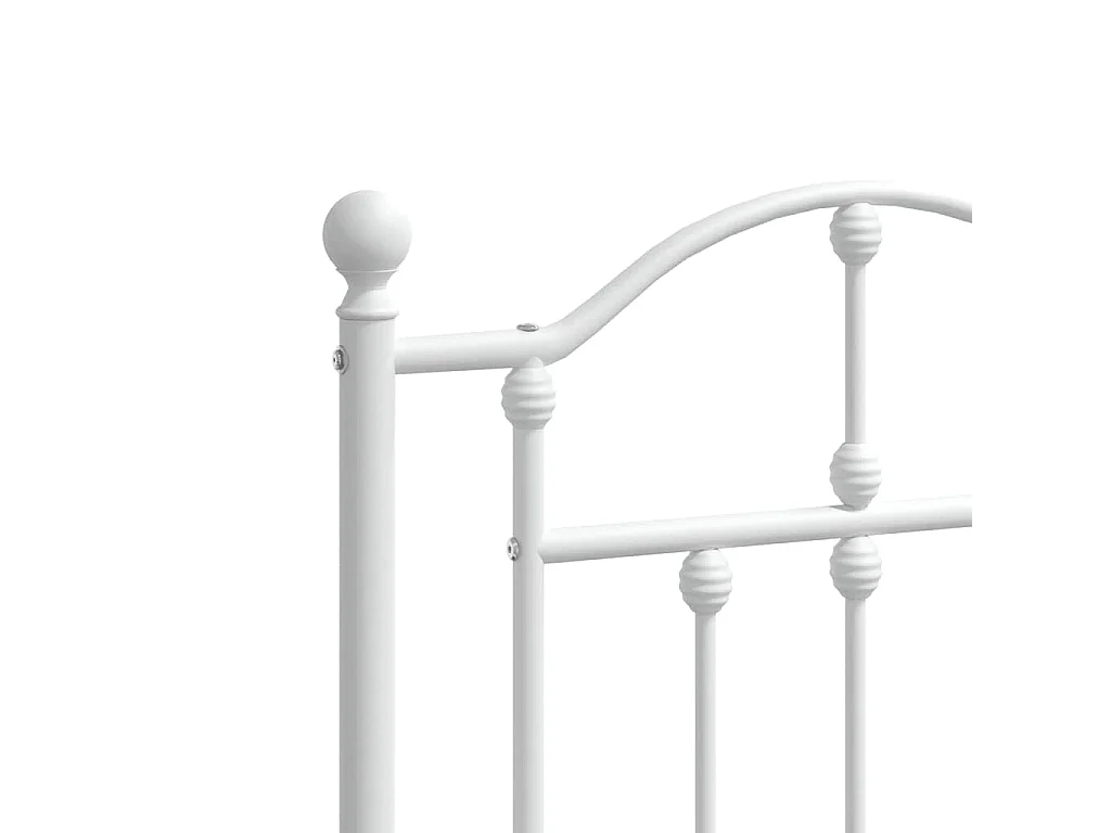 Giroletto con Testiera Metallo Bianco 183x213 cm