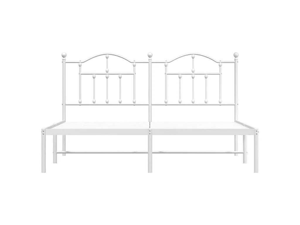 Cadre de lit métal sans matelas et tête de lit blanc 183x213 cm
