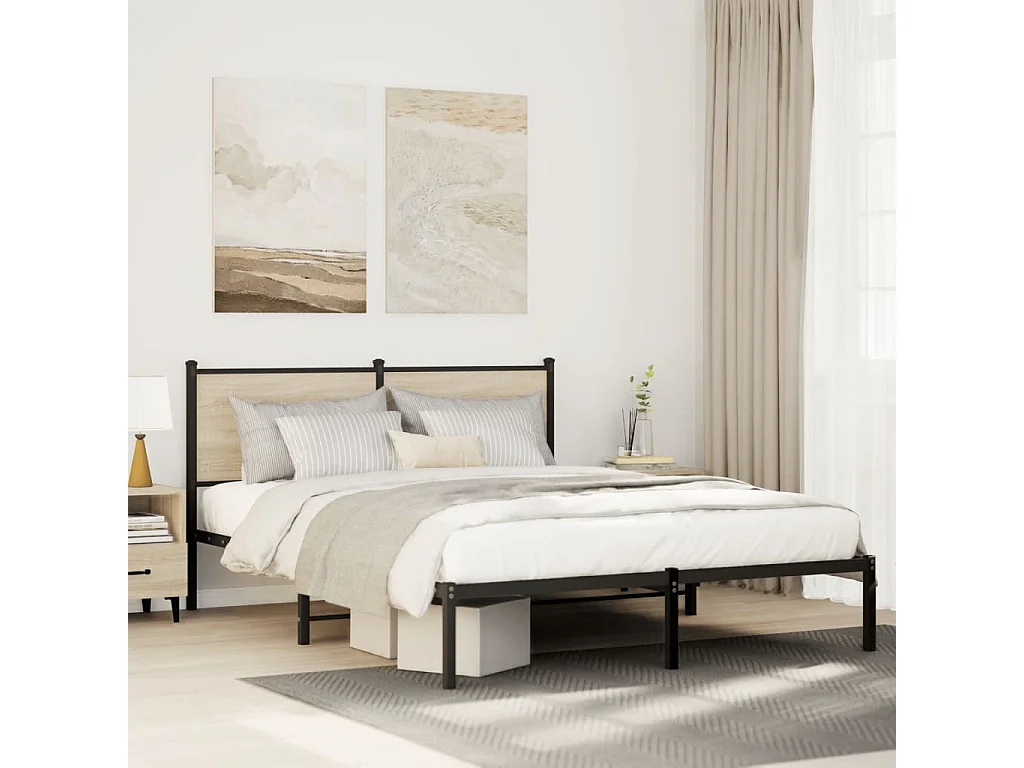 Giroletto senza Materaso in Metallo Rovere Sonoma 137x190 cm