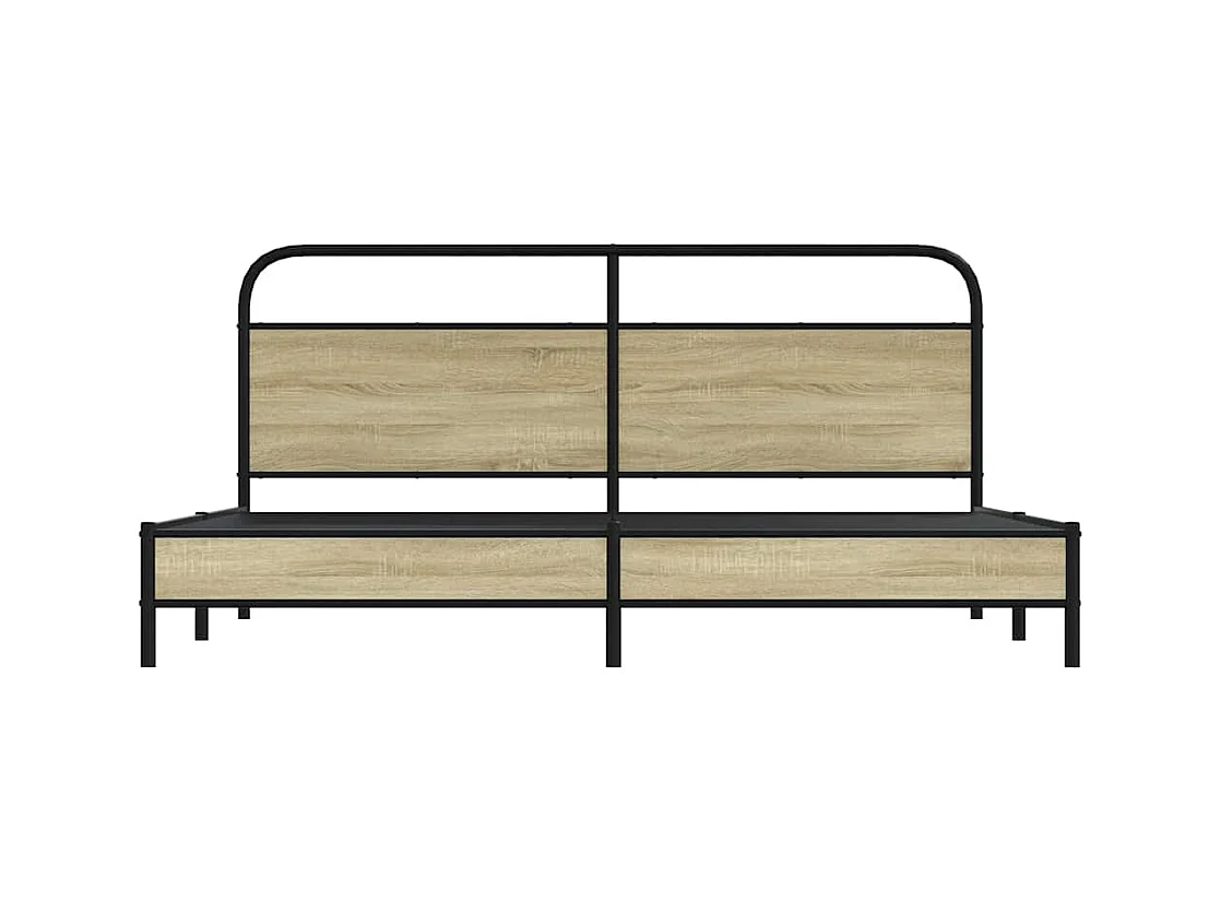 Metallbett ohne Matratze Sonoma-Eiche 183x213 cm