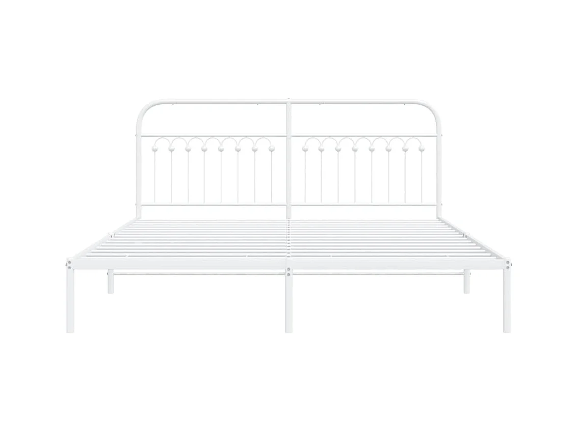 Bettgestell mit Kopfteil Metall Weiß 183x213 cm