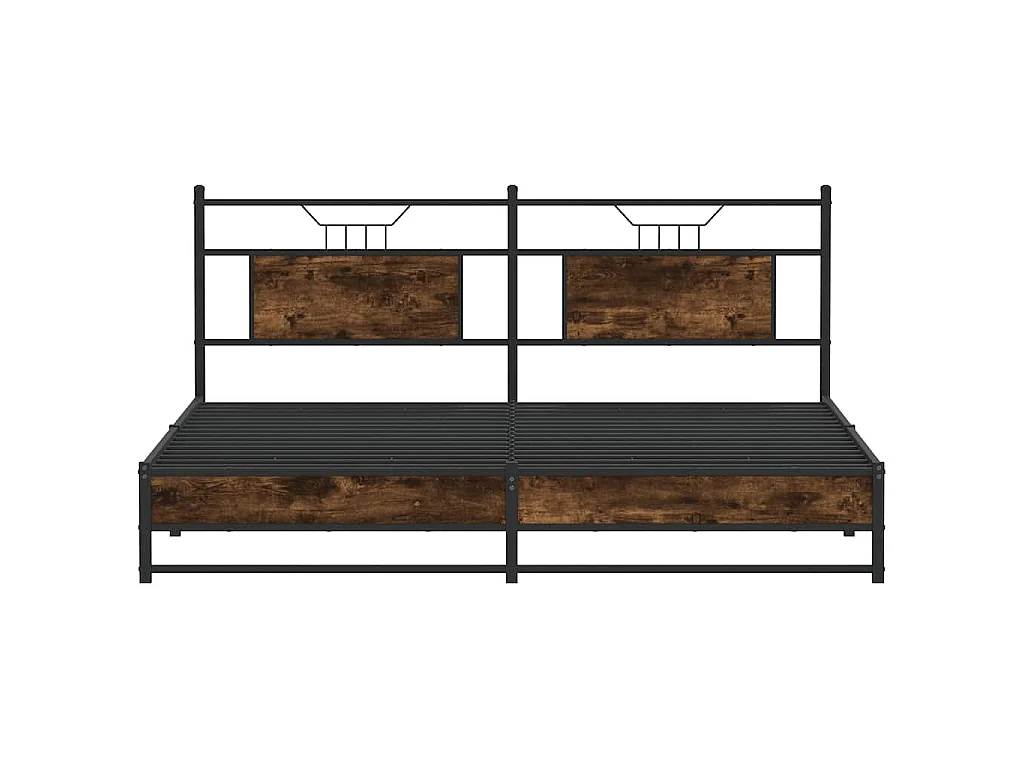 Cadre de lit en métal sans matelas chêne fumé 183x213 cm