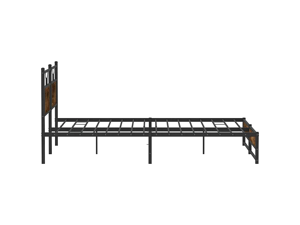 Cadre de lit en métal sans matelas chêne fumé 183x213 cm