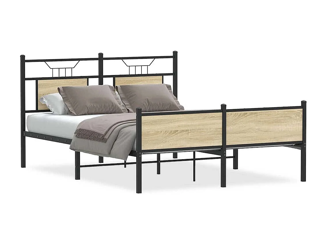 Bedframe zonder matras hout sonoma eikenkleurig 137x190 cm