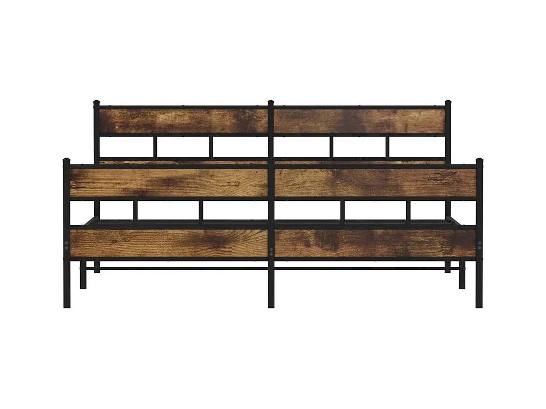 Cadre de lit en métal sans matelas chêne fumé 183x213 cm