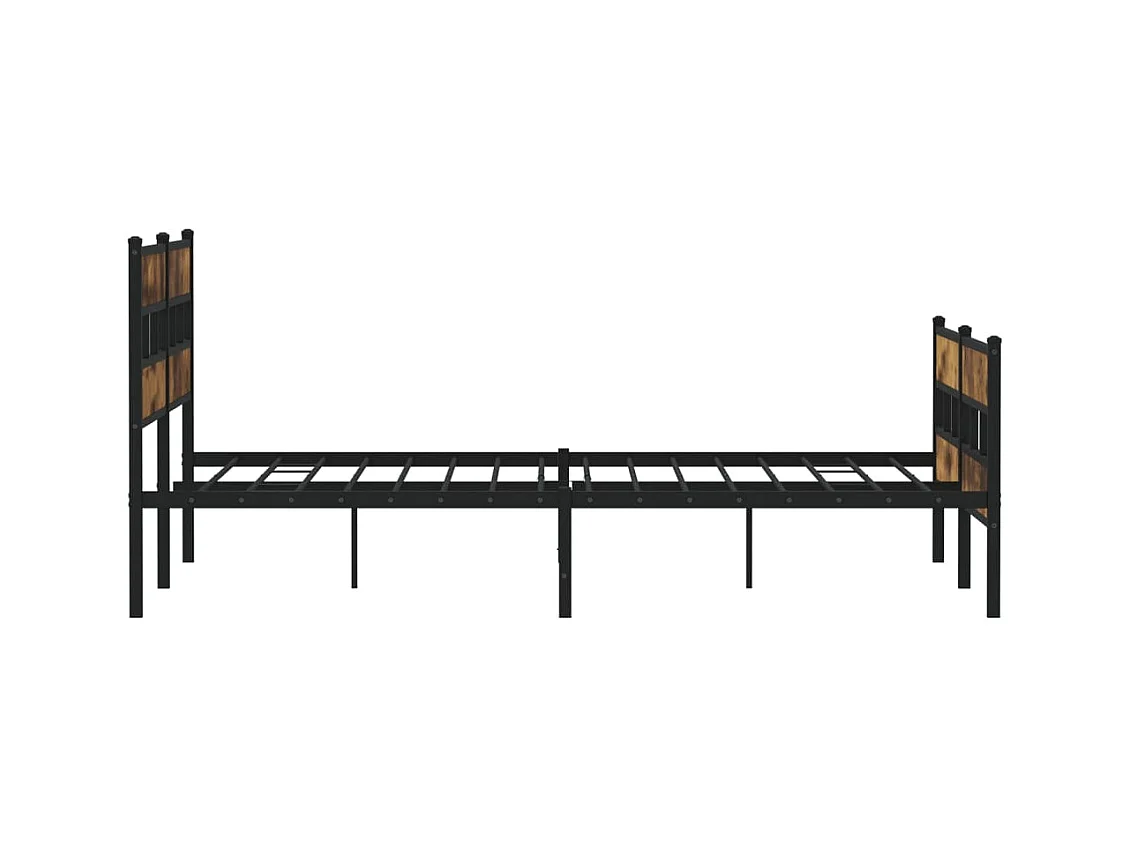 Cadre de lit en métal sans matelas chêne fumé 183x213 cm