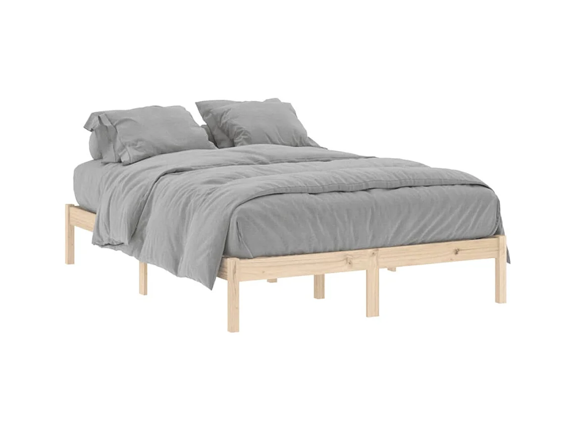 Cadre de lit sans matelas 137x190 cm bois massif de pin