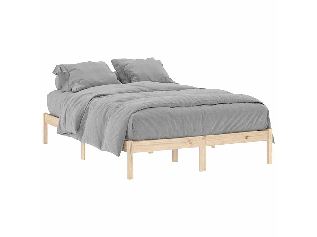 Cadre de lit sans matelas 137x190 cm bois massif de pin
