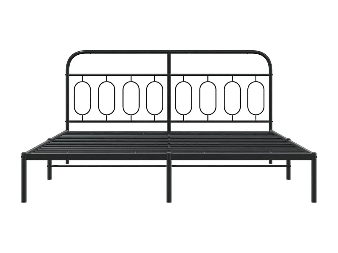 Estructura cama sin colchón con cabecero metal negro 183x213 cm