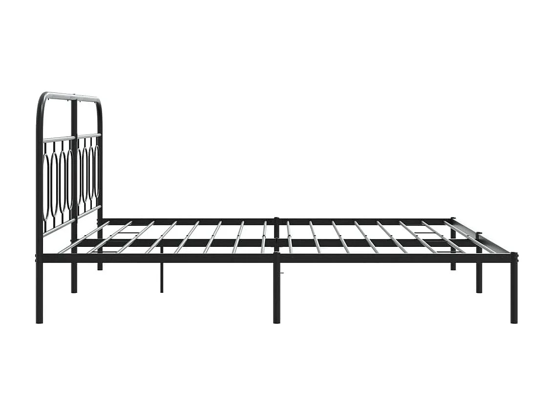 Estructura cama sin colchón con cabecero metal negro 183x213 cm