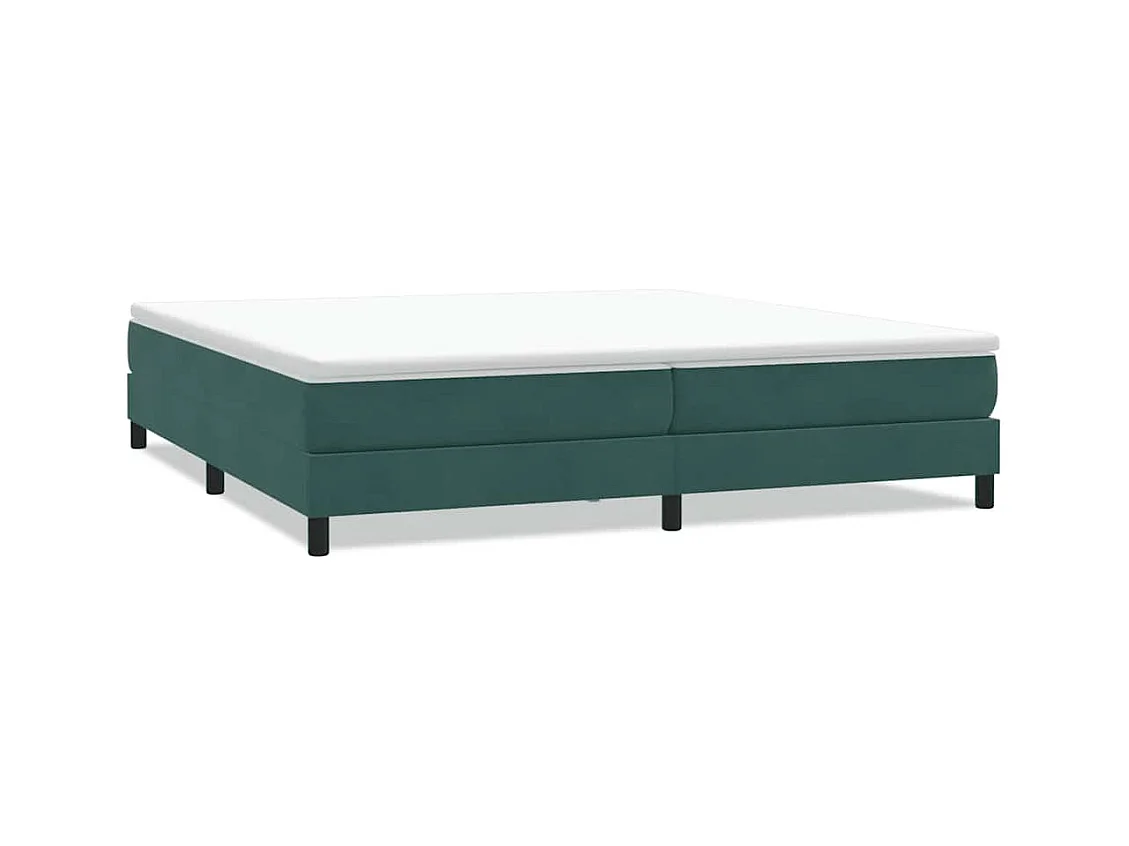 Letto a Molle senza Materasso Verde Scuro 200x210 cm Velluto