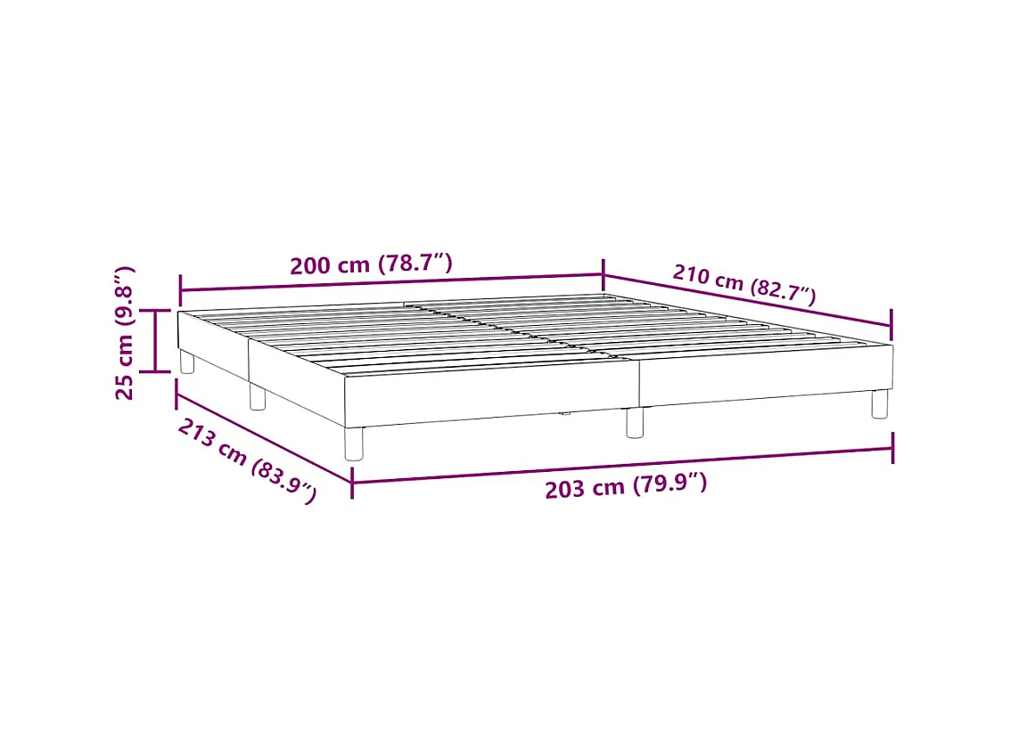 Letto a Molle senza Materasso Verde Scuro 200x210 cm Velluto