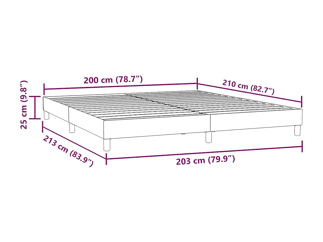 Letto a Molle senza Materasso Verde Scuro 200x210 cm Velluto