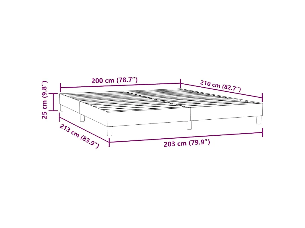 Bed boxspring zonder matras 200x210 cm fluweel donkergroen