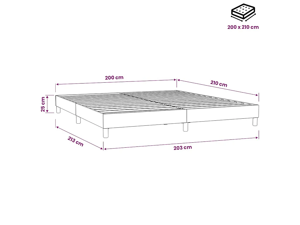 Boxspringbett ohne Matratze Hellgrau 200x210 cm Samt