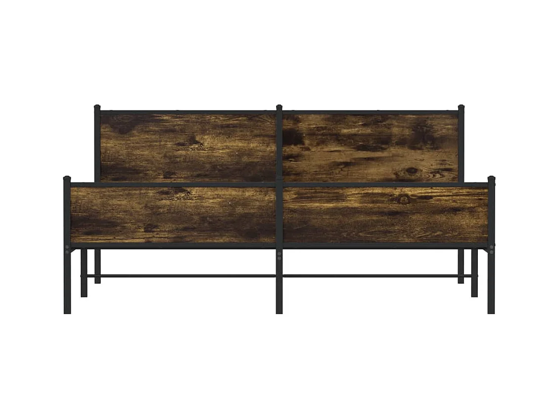 Cadre de lit en métal sans matelas chêne fumé 183x213 cm