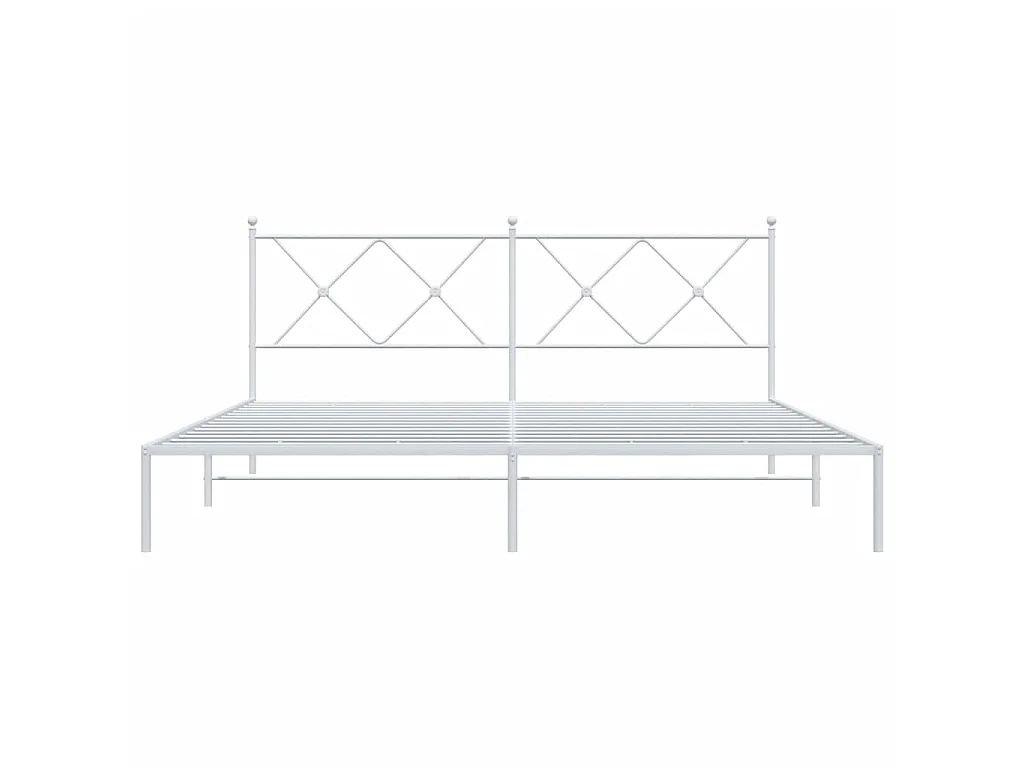 Bettgestell mit Kopfteil Metall Weiß 183x213 cm