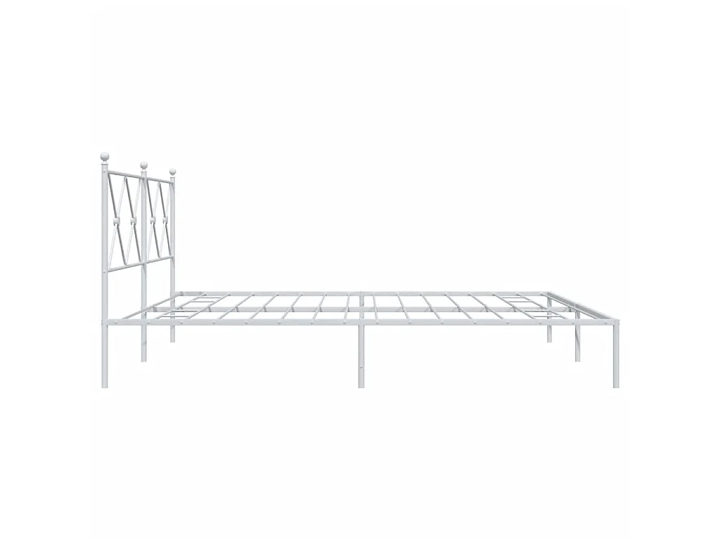 Bettgestell mit Kopfteil Metall Weiß 183x213 cm