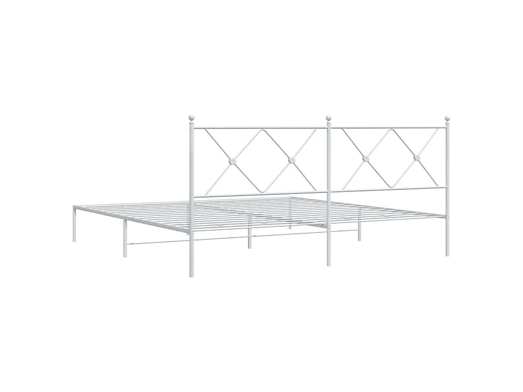 Bettgestell mit Kopfteil Metall Weiß 183x213 cm