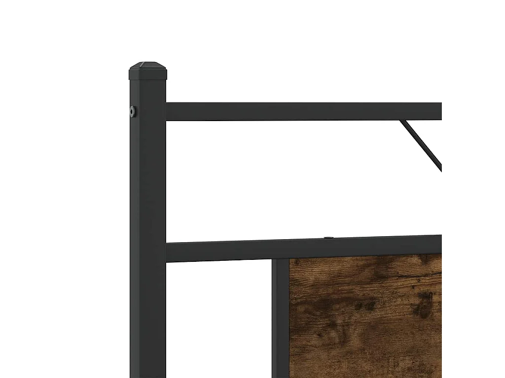 Cadre de lit sans matelas chêne fumé 183x213 cm bois ingénierie