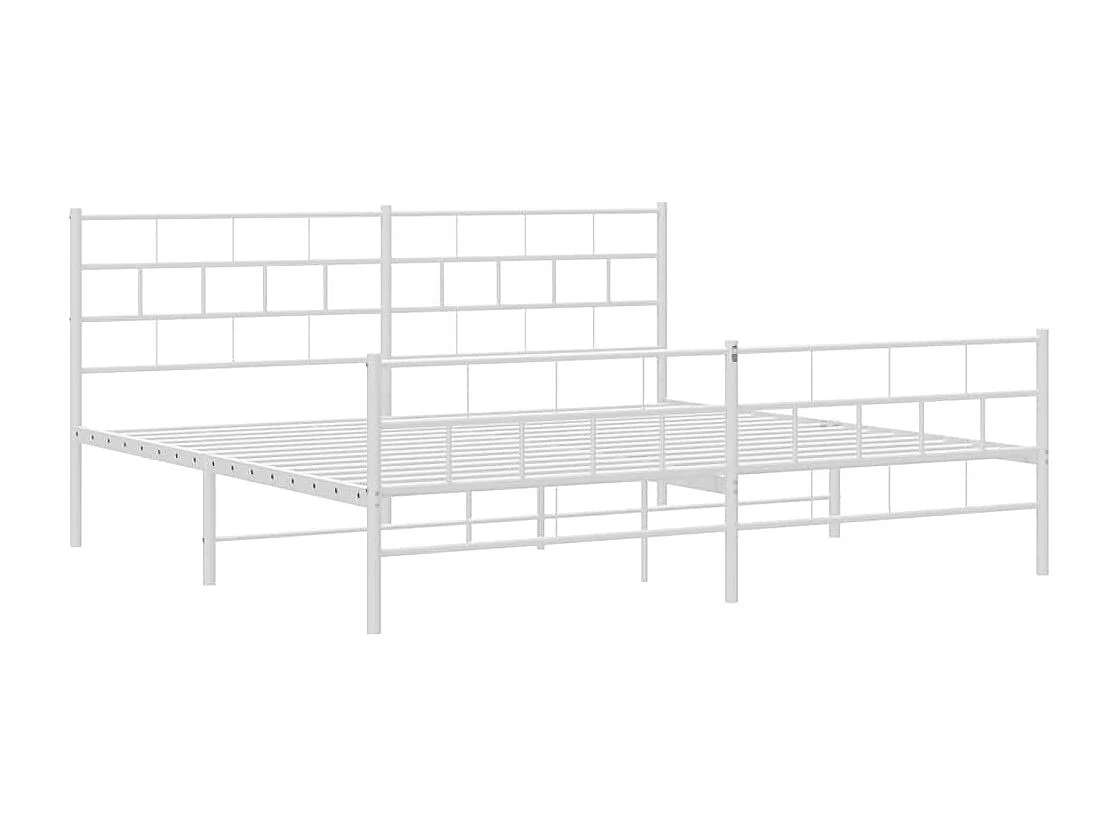 Estructura cama sin colchón con estribo metal blanco 183x213 cm