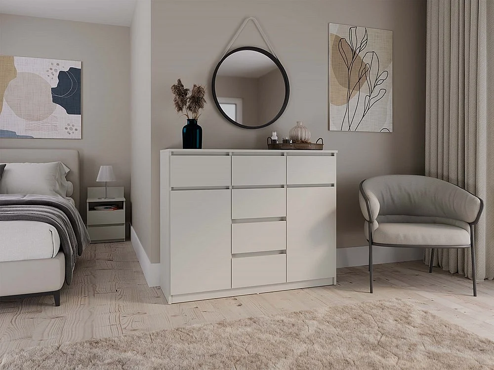 Komoda Malwa 2D6S | Kaszmir | 120x40x96,5 cm | 2 Drzwi, 6 Szuflad