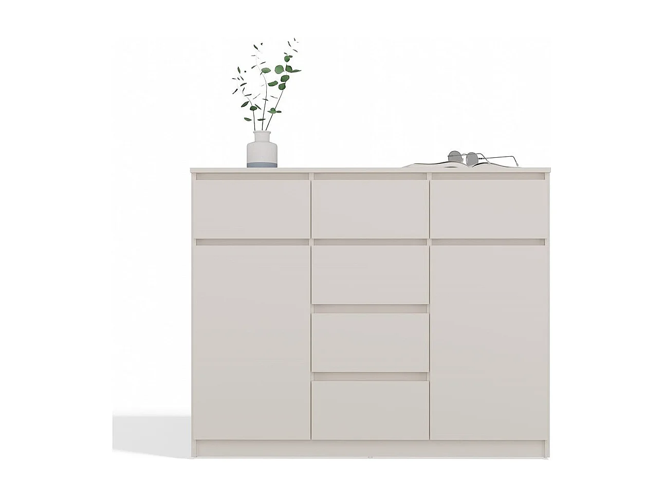 Komoda Malwa 2D6S | Kaszmir | 120x40x96,5 cm | 2 Drzwi, 6 Szuflad